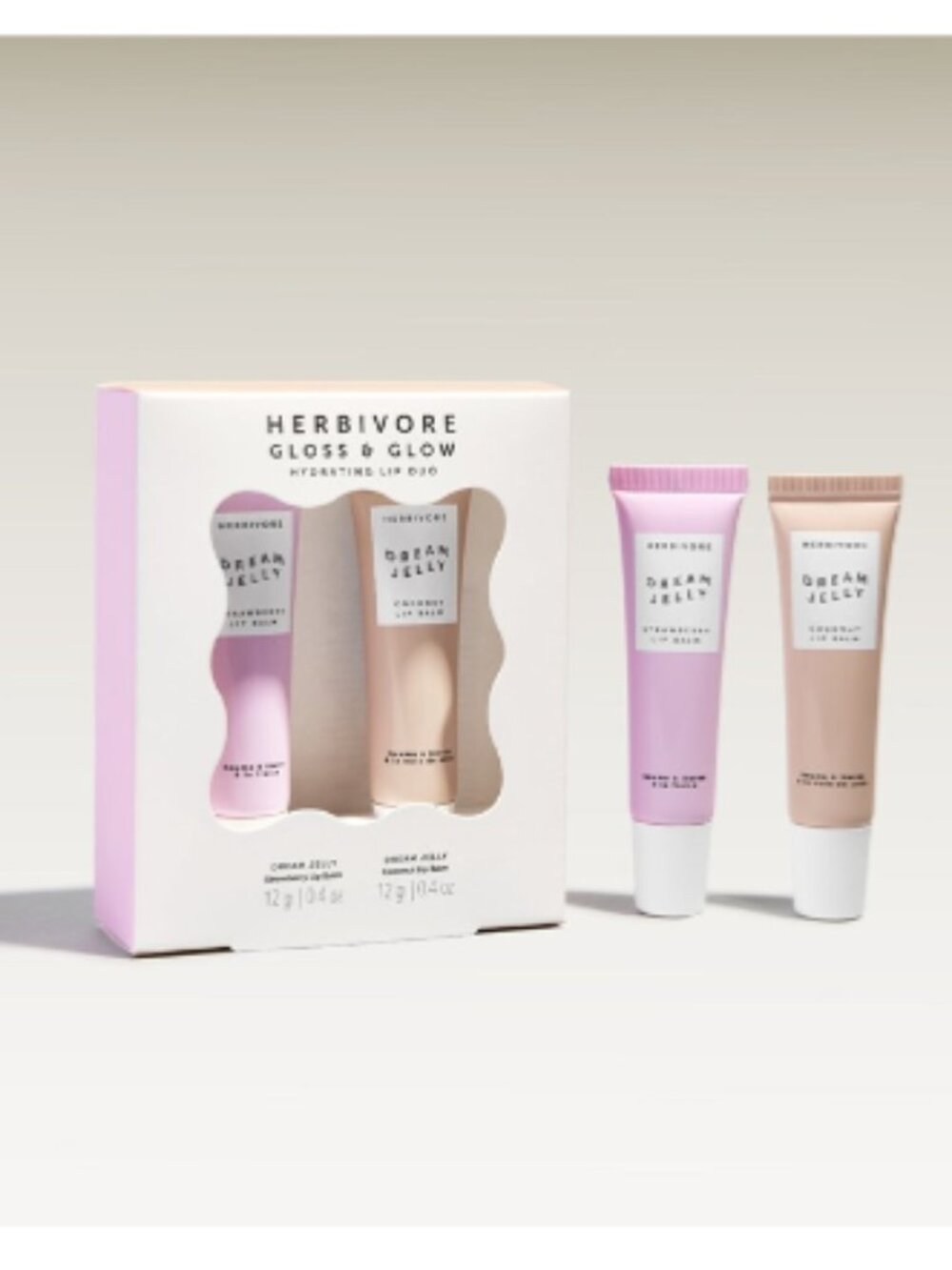 MSRP $36 | Herbivore Gloss & Glow Lip Duo –Dream Jelly Strawberry + Coconut –NIB